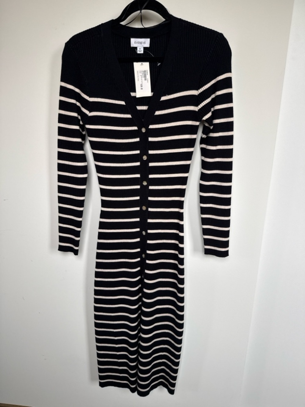 Evereve McKenna Rib Dress Striped NWT M